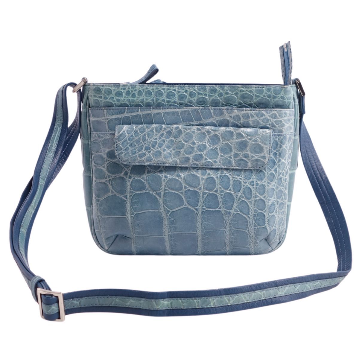 美品 クロコダイル CROCODILE バッグ ショルダーバッグ マットクロコ 