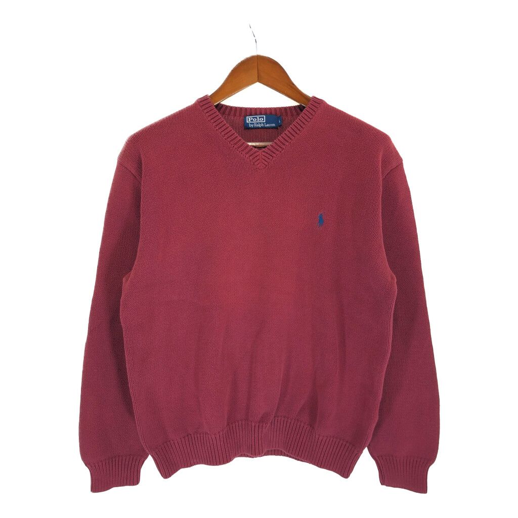 90年代 Polo by Ralph Lauren ポロ ラルフローレン コットン ニット V 