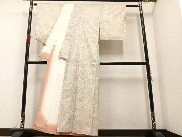 平和屋着物○本場染大島紬 草花文 正絹 逸品 AAAZ1792ph