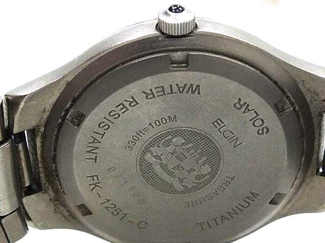 腕時計メンズ【電池交換不要】エルジンELGINチタニウムFK-1251-C
