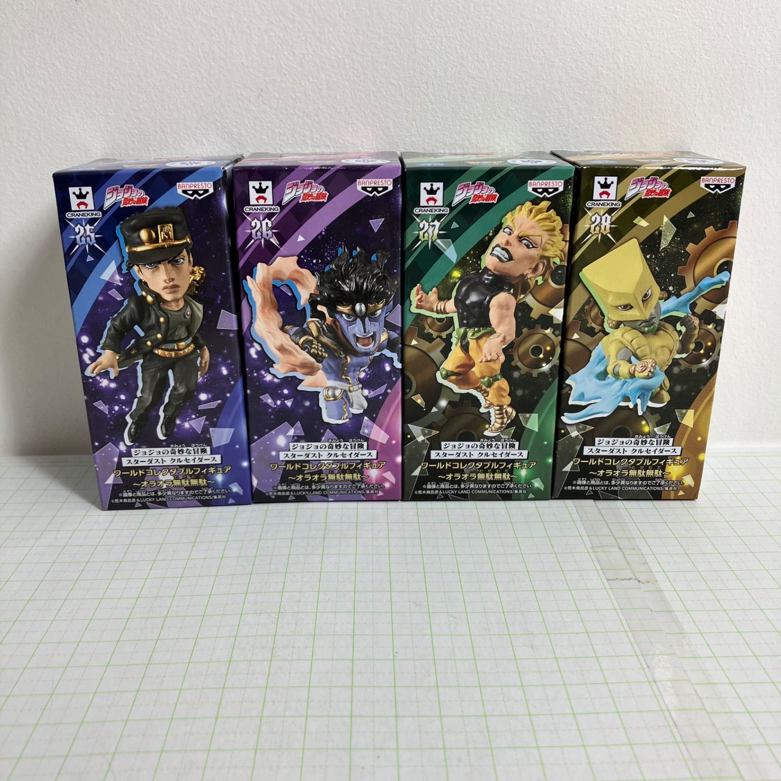 瀬戸店 未開封 ジョジョの奇妙な冒険 スターダストクルセイダース ワールドコレクタブルフィギュア ～オラオラ無駄無駄～ 25～28 4体セット 701-5243