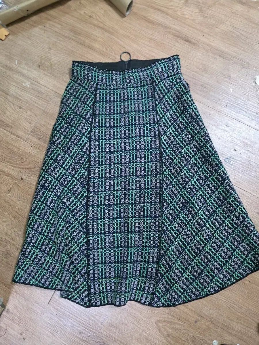 SYSTEM システム チェック パターン ニット スカート