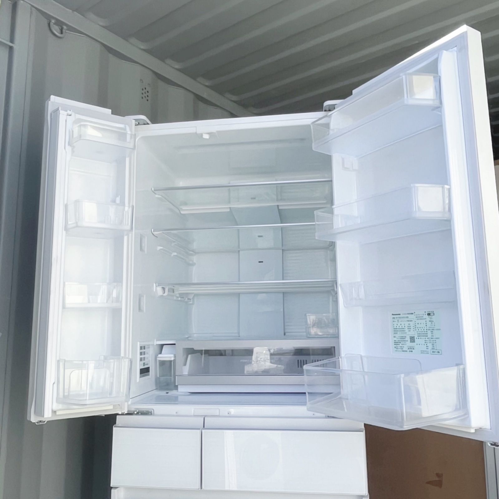取付無料！パナソニックパーシャル搭載ガラスホワイト600L大容量冷蔵庫！洗濯機 取付無料！パナソニックパーシャル搭載ガラスホワイト600L大容量