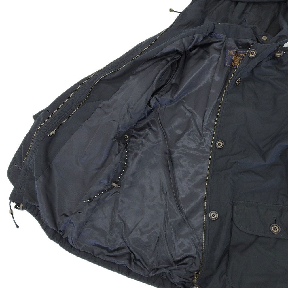 本物保証】 バーバリー BURBERRY フード付 コート 黒 ブラック 7AR  