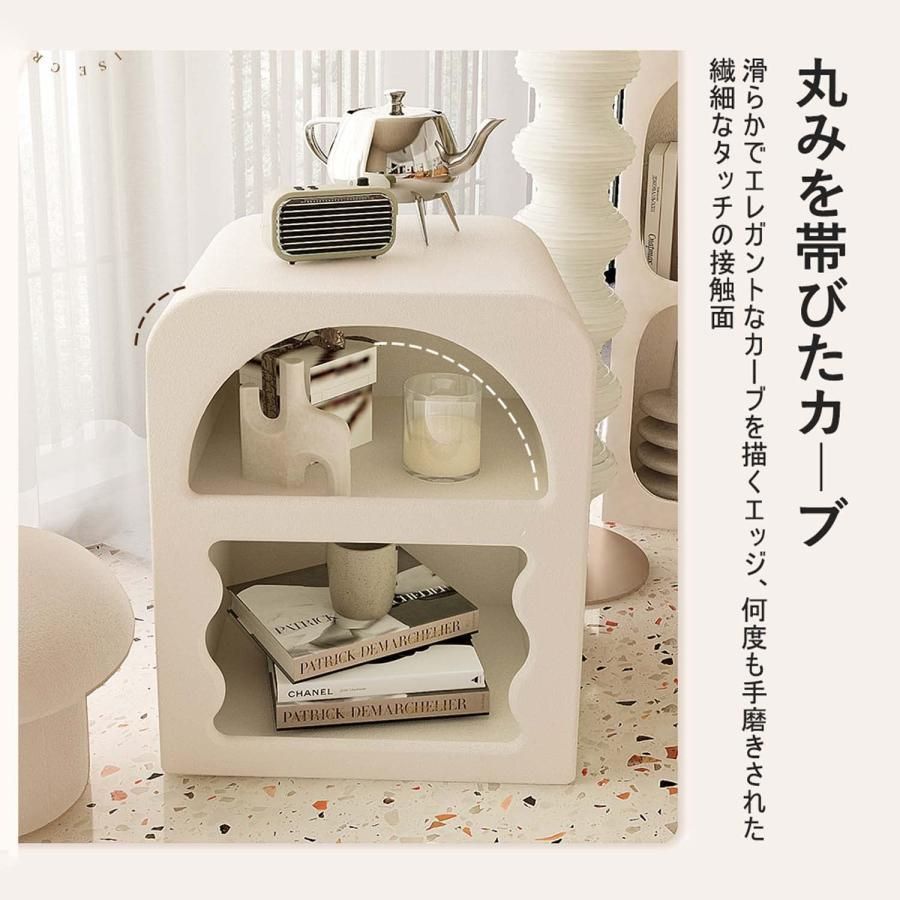 ベッドサイドテーブル 小物収納