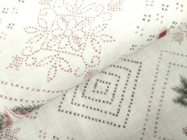 平和屋着物＊夏物 小紋 絽 花菱文 洗える着物 未使用 AAAZ0393jd