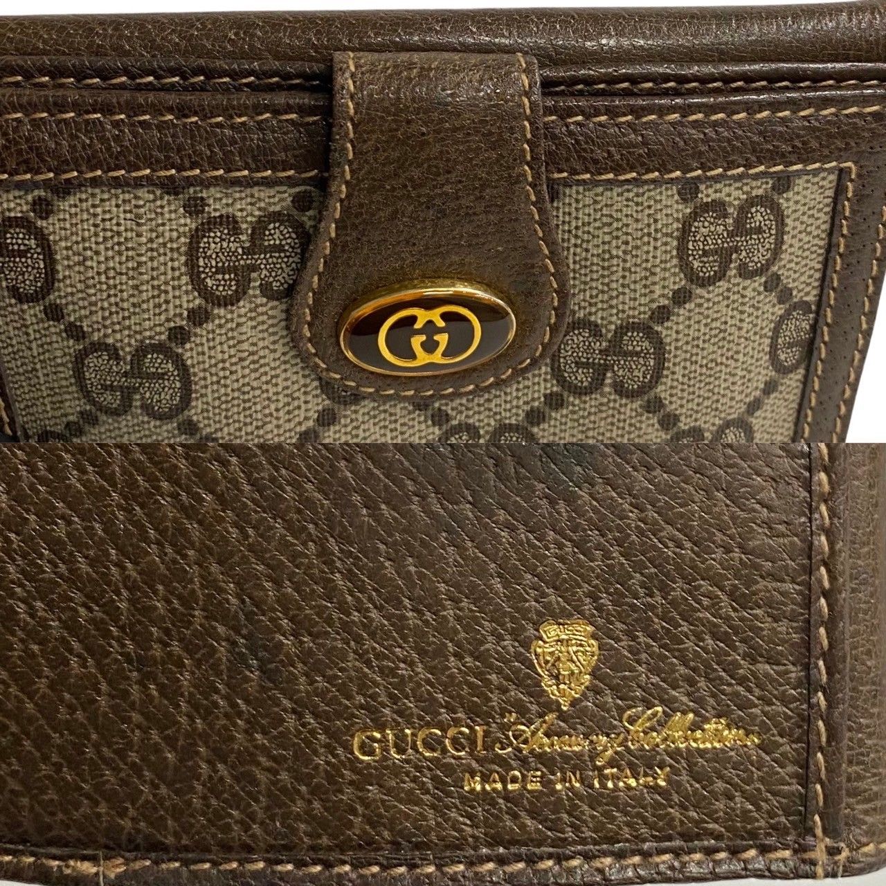 極 美品 希少品 GUCCI グッチ オールドグッチ GG ロゴ 総柄 金具  
