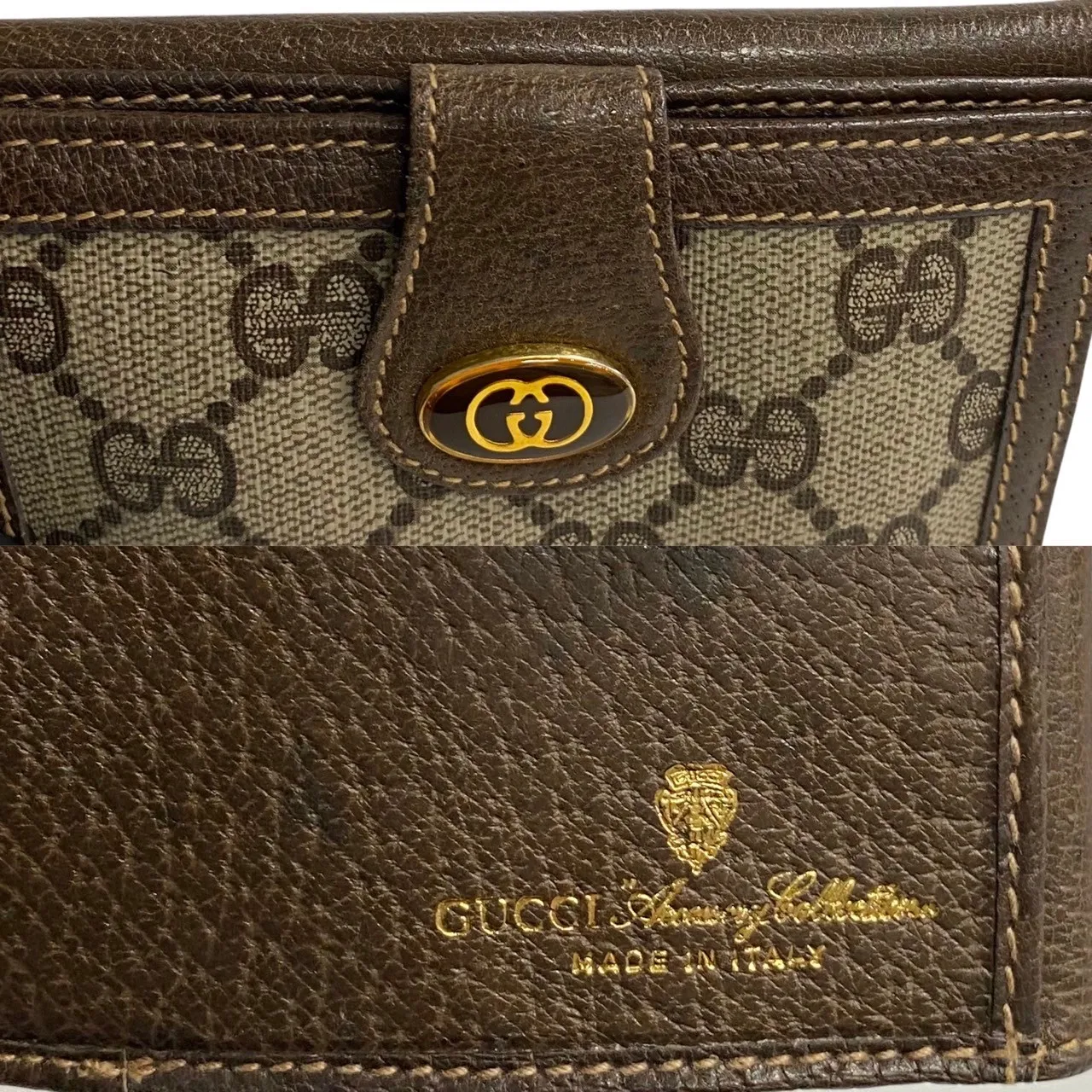 極 美品 希少品 GUCCI グッチ オールドグッチ GG ロゴ 総柄 金具