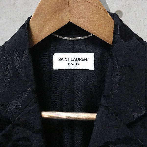 銀座店 サンローランパリ2Bテーラードジャケットカモフラsize48 91412