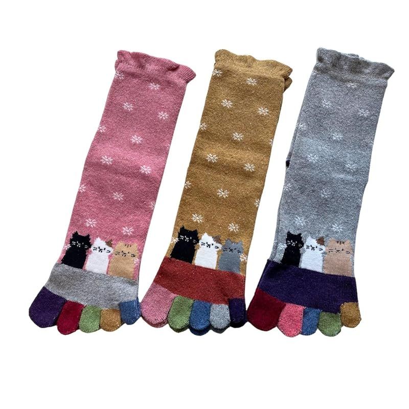 新品】 [モードセレクト] 5本指ソックス レディース 暖かい 冬 厚手 毛