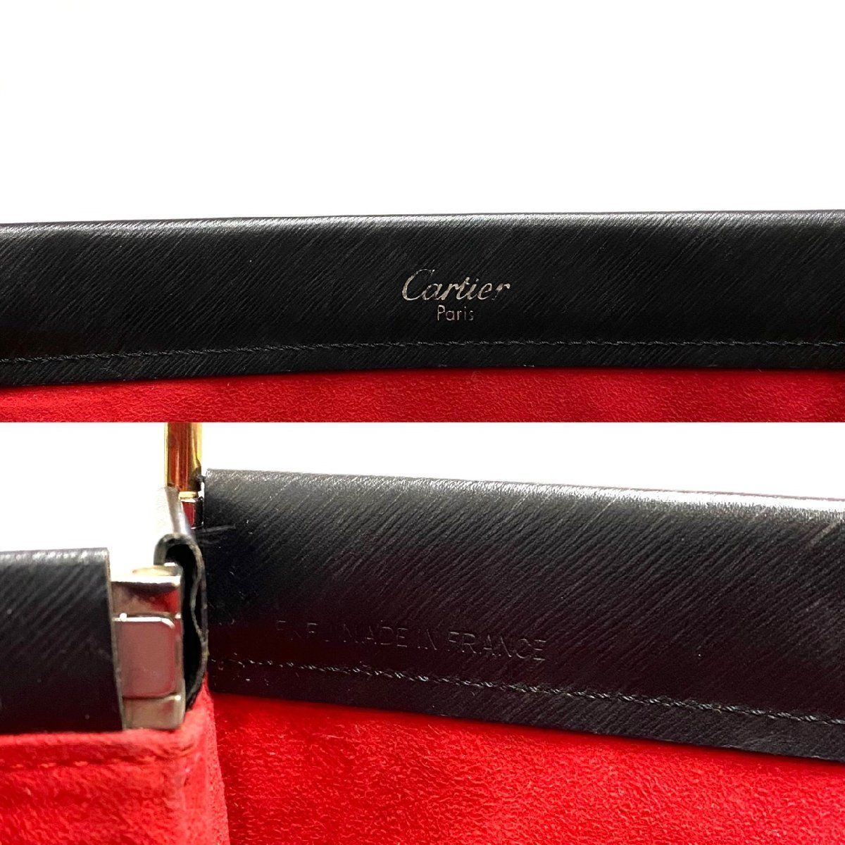 ほぼ未使用 希少品 Cartier カルティエ トリニティ ロゴ カーフレザー