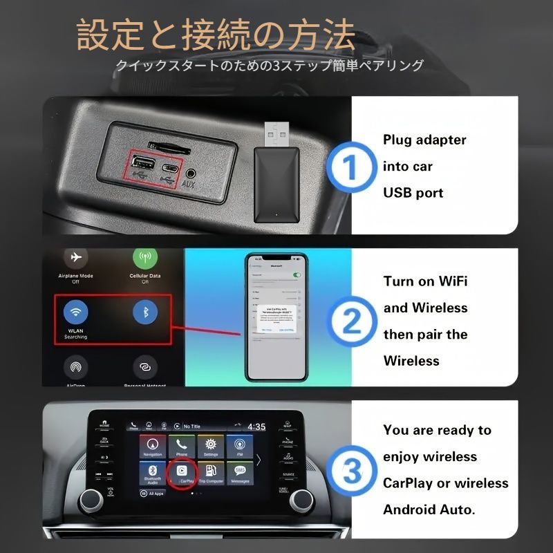 ワイヤレスCarplay Android