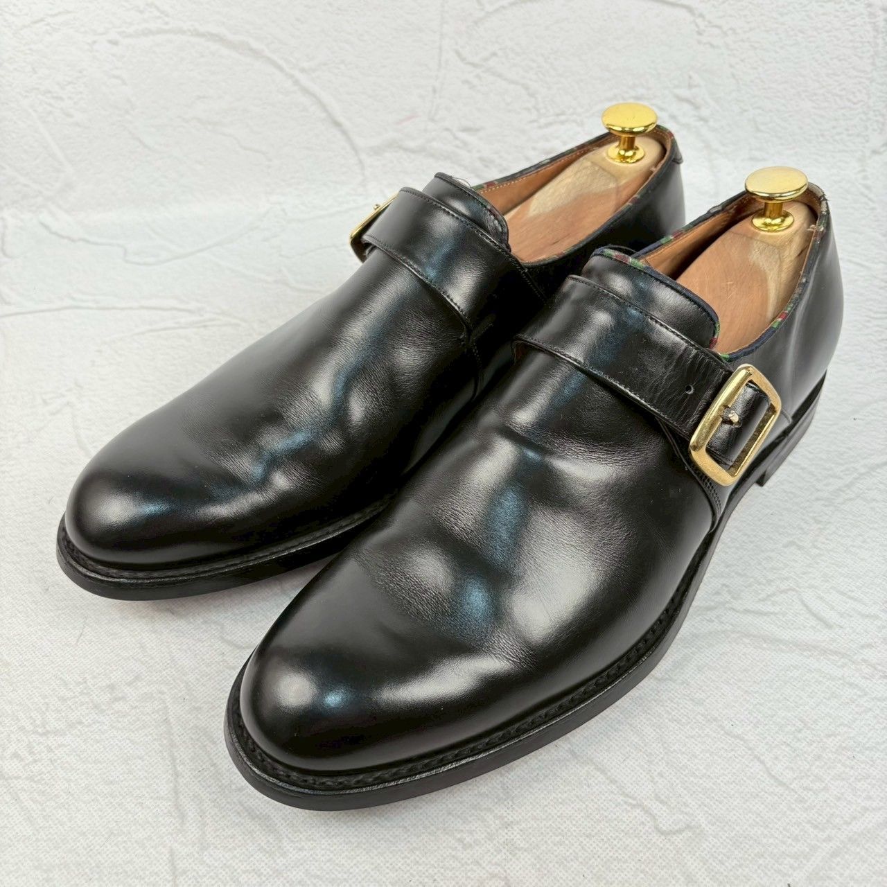 チーニー 黒 モンクストラップ 25.5 美品