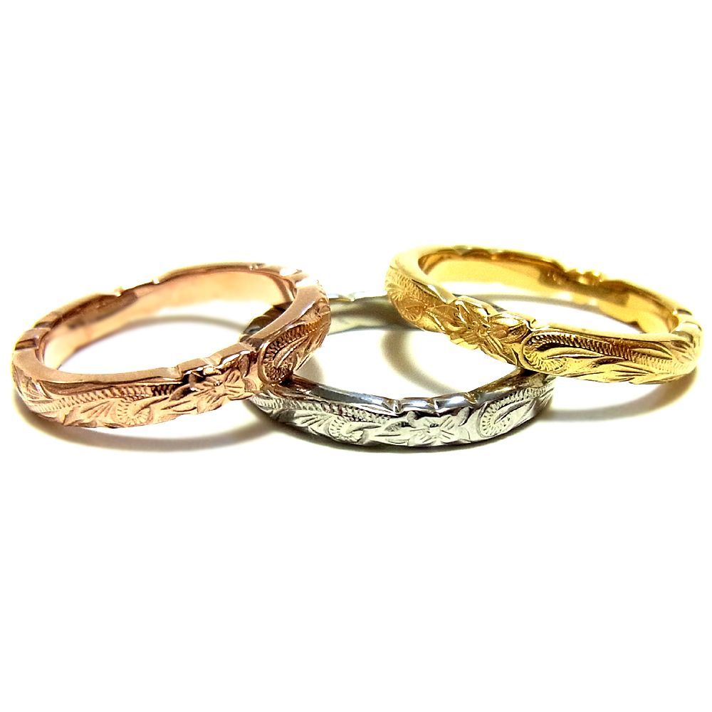 ハワイアンジュエリープルメリアリング14k k14指輪