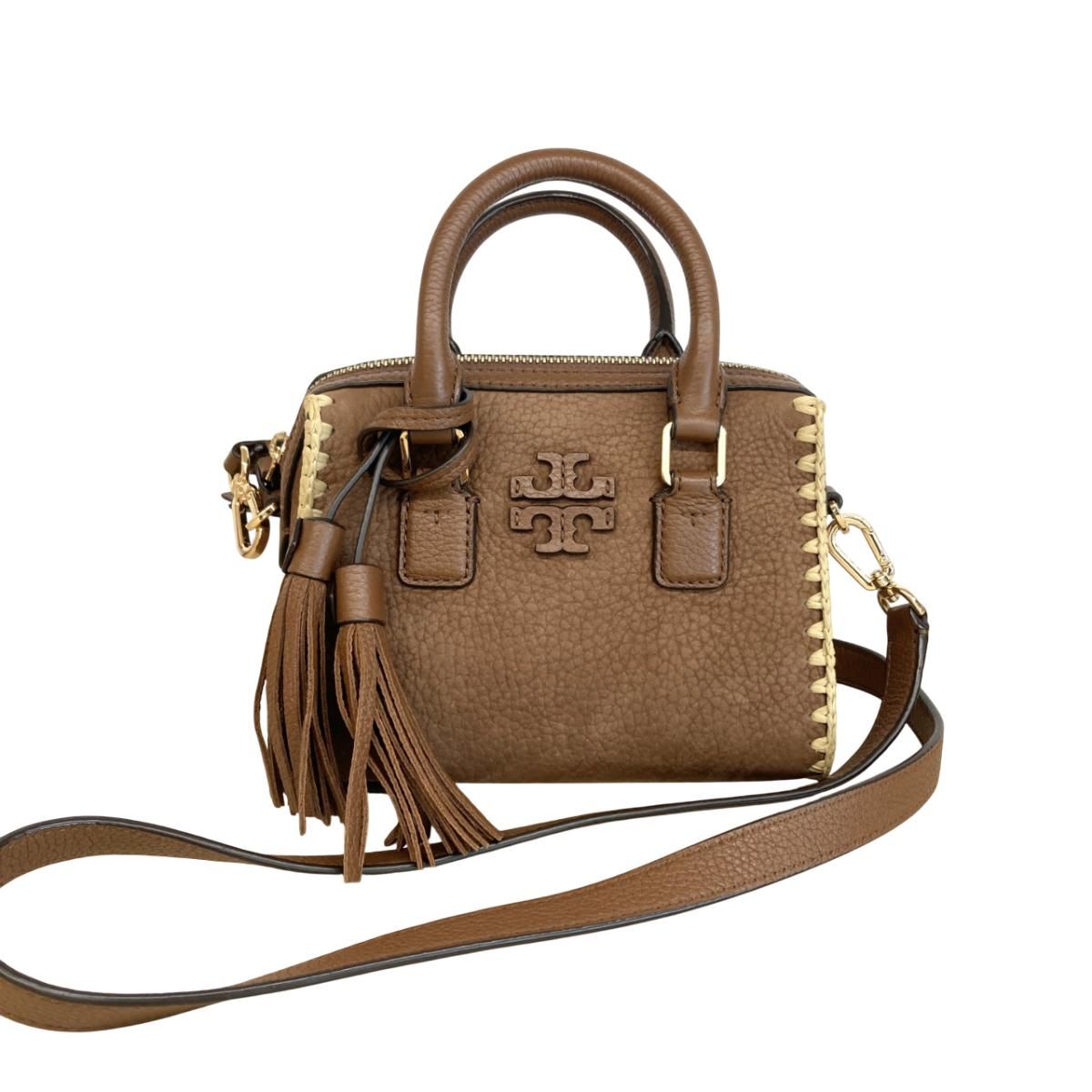 トリーバーチ　ハンドバッグ　ショルダーバッグ　２ウェイ　ブラウン　キャメル 中古】 TORY BURCH （トリーバーチ） 2WAY ﾐﾆﾎﾞｽﾄﾝ ｼｮﾙﾀﾞｰﾊﾞｯｸﾞ