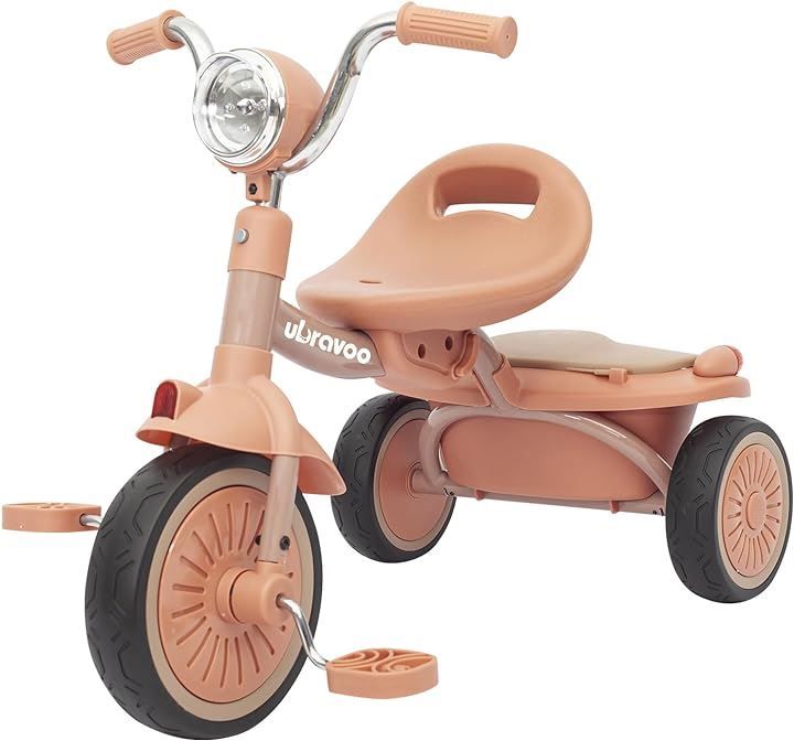 UBRAVOO 三輪車 子供用三輪車 1-5歳 ペダル付き 調整可能 運び便利 コンパクト 桃色( 桃色)