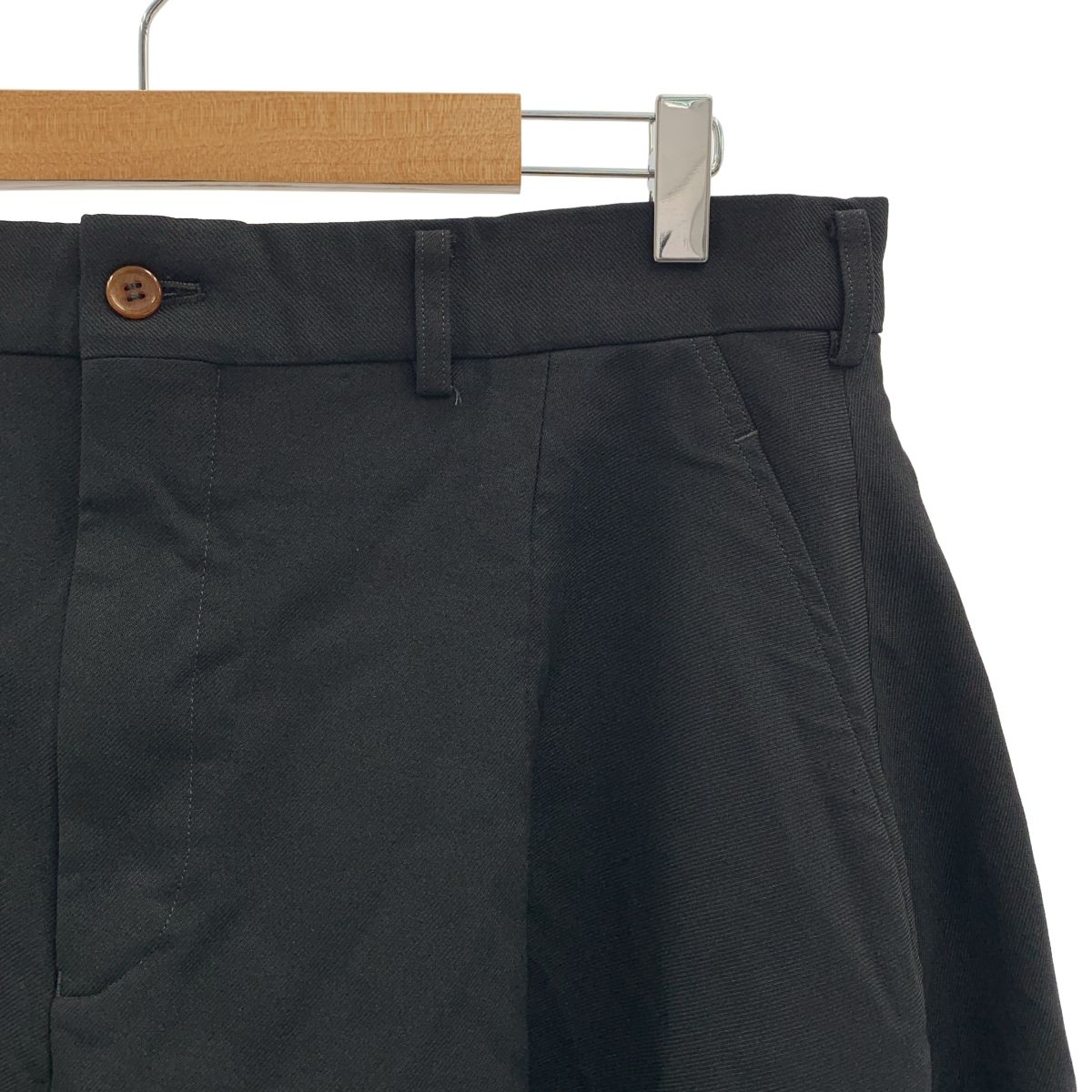 COMME des GARCONS HOMME PLUS コムデギャルソンオムプリュス 2025 SS ポリエステル 製品加工 変形 ワイド ショートパンツ ショーツ XL ブラック メンズ