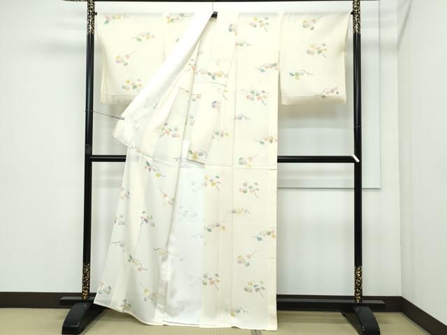 平和屋本店 上 夏物 京都祇園の老舗 ぎをん齋藤 小紋 絽 成り物 銀彩 砥粉色地 たとう紙付き CZAA3585s5