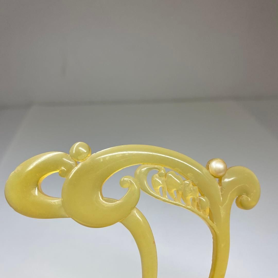 本白鼈甲 パール入 簪 10g 東な6-1227ア