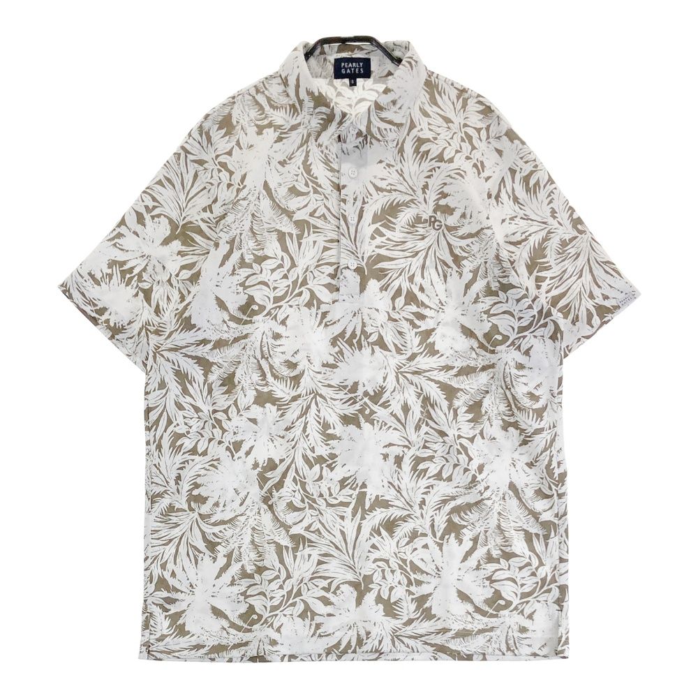 サイズ 6 PEARLY GATES パーリーゲイツ 半袖ポロシャツ 総柄 ブラウン系 240101538355 ゴルフウェア メンズ ストスト