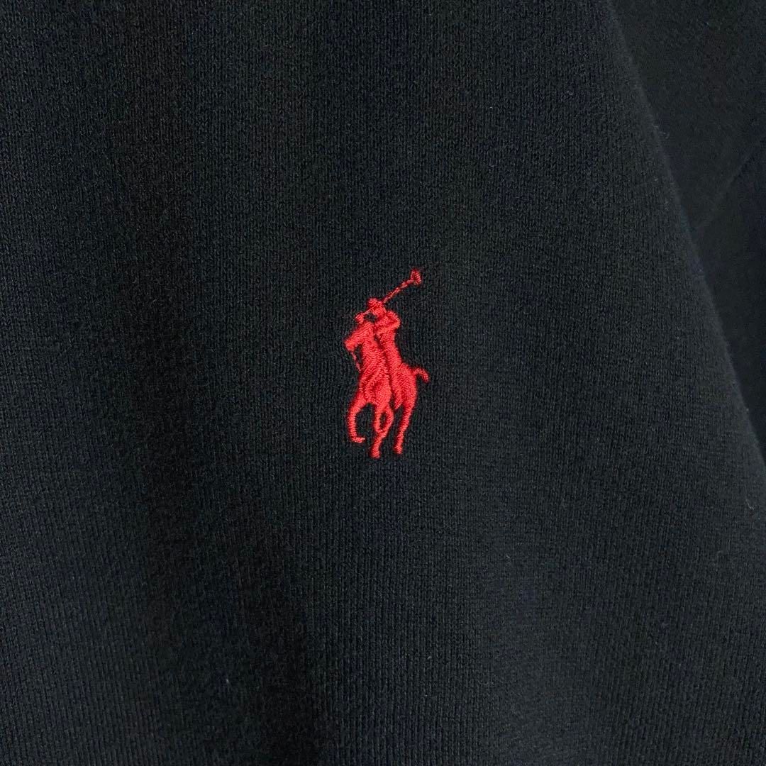 RALPH LAUREN ハーフジップスウェット 刺繍ロゴ 黒 L - メルカリ
