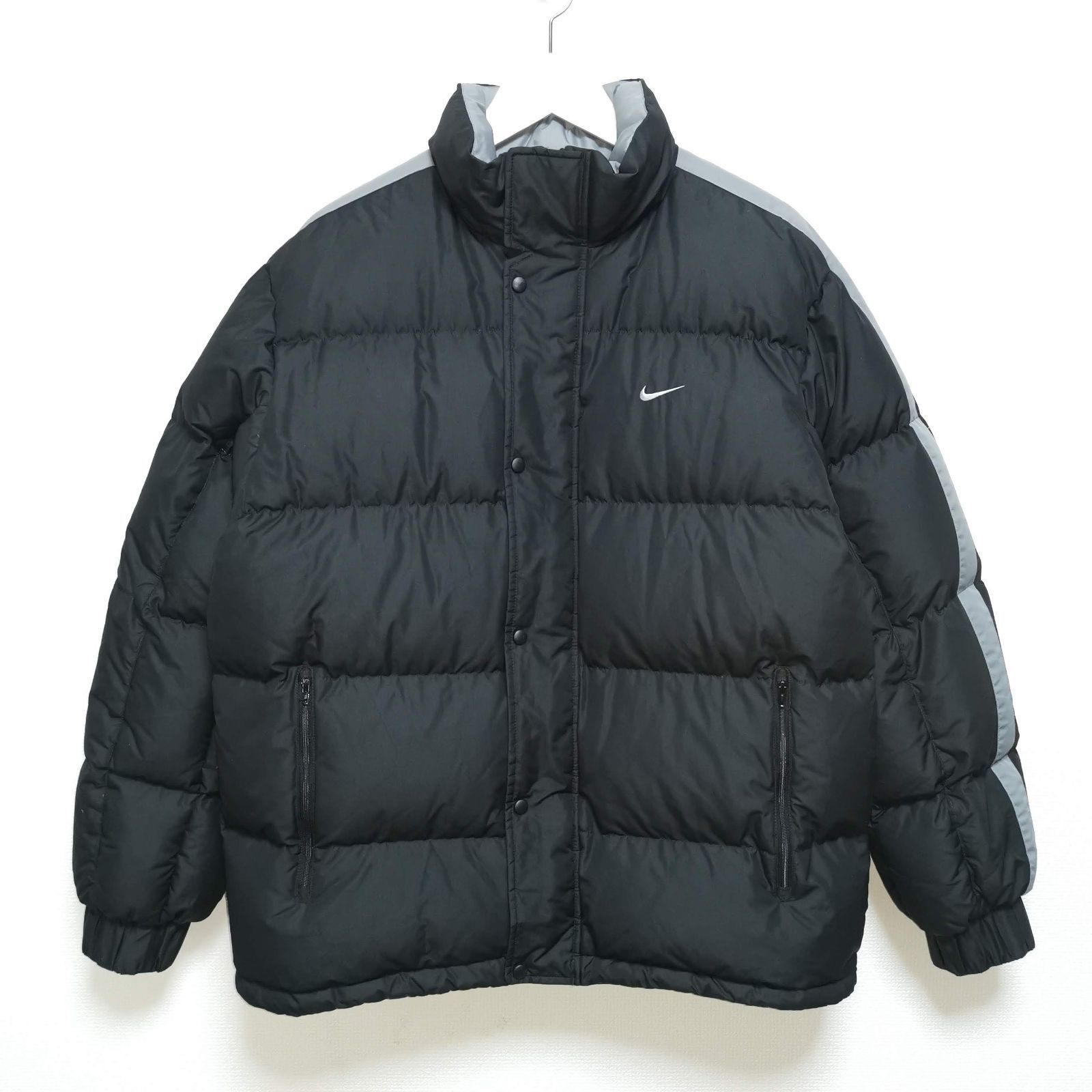 L 00s ナイキ NIKE フード付き ダウン ジャケット DOWN 黒 - メルカリ