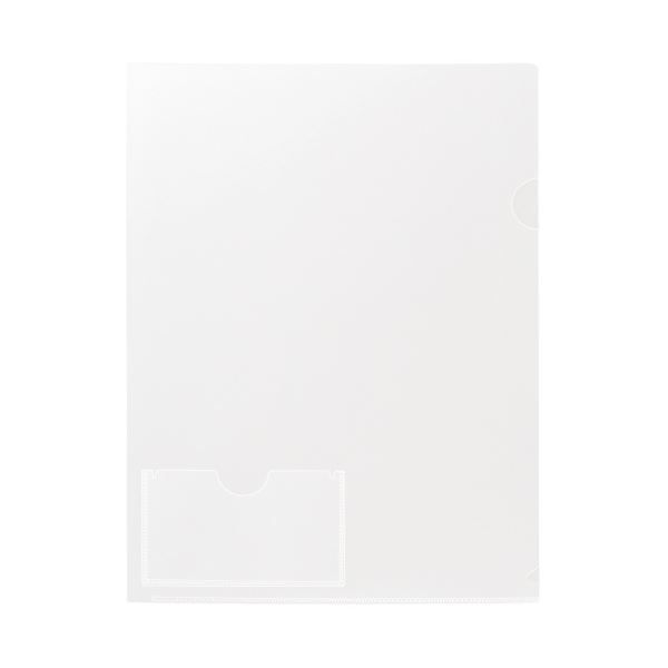（まとめ）プラス カードポケット付クリアホルダ100P FL180HO（×10セ