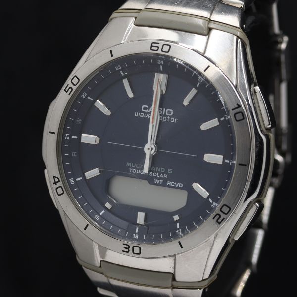 ■CASIO ウェーブセプター 5161 WVA-M640 電波ソーラー ブラック文字盤 メンズ腕時計 カシオ カシオ ウェーブセプター 5161 WVA-M640 電波ソーラー ネイビー文字盤