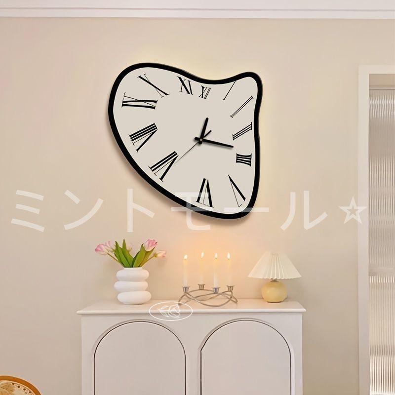 壁掛け 時計 ユニーク おとぎ話 ぐにゃぐにゃ 静音 アナログ おしゃれ かわいい インテリア 北欧 掛け時計 ウォール クロック 飾り付け 4-7