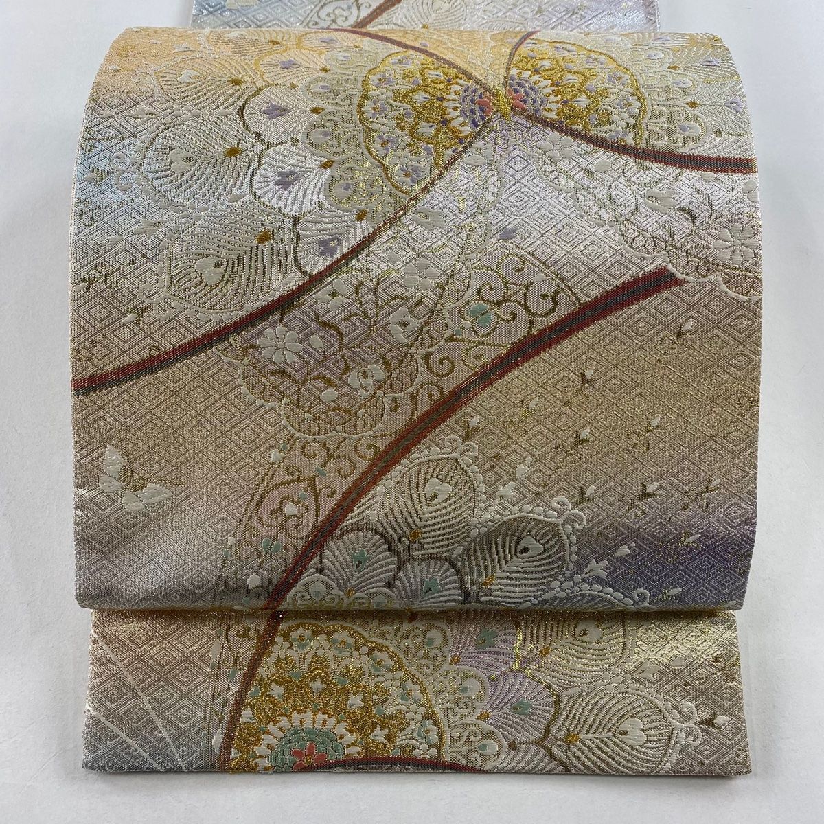 袋帯 美品 秀品 蝶 草花 箔 金色 六通 正絹 【中古】 | RAGNA.BY