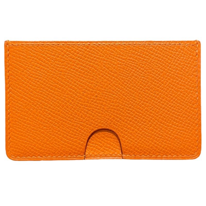エルメス HERMES カードケース □K刻 オレンジ エプソン