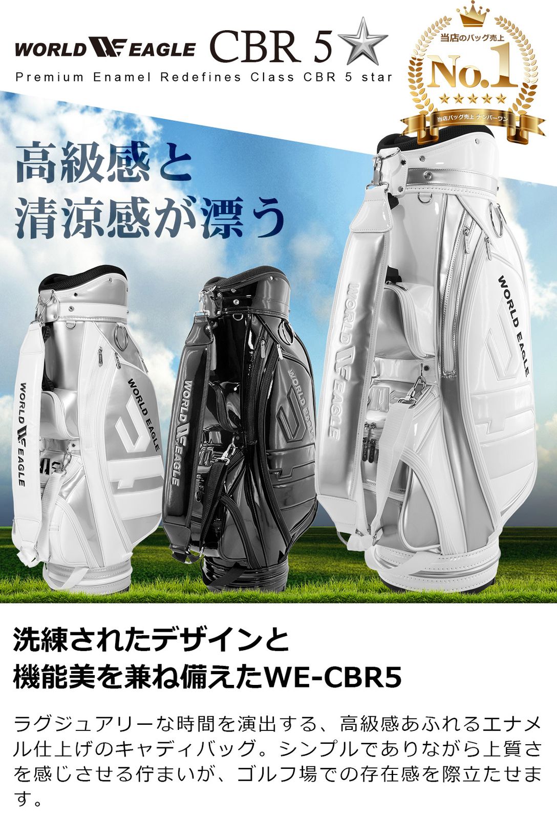 WORLD EAGLE 初心者向け ゴルフクラブセット 右利き用 10本 バッグ