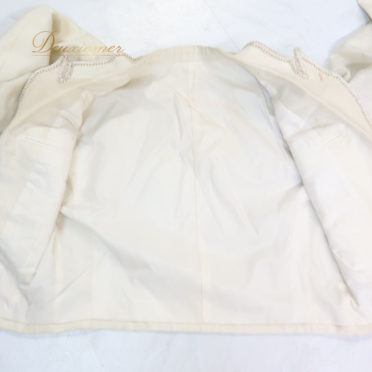 【社交ダンス衣装】アイボリー tailor Fukuyama 上下セット ツーピース メンズ 男性 ダンス ジャケット スラックス ジャズ 社交ダンス衣装】アイボリー tailor Fukuyama 上下セット