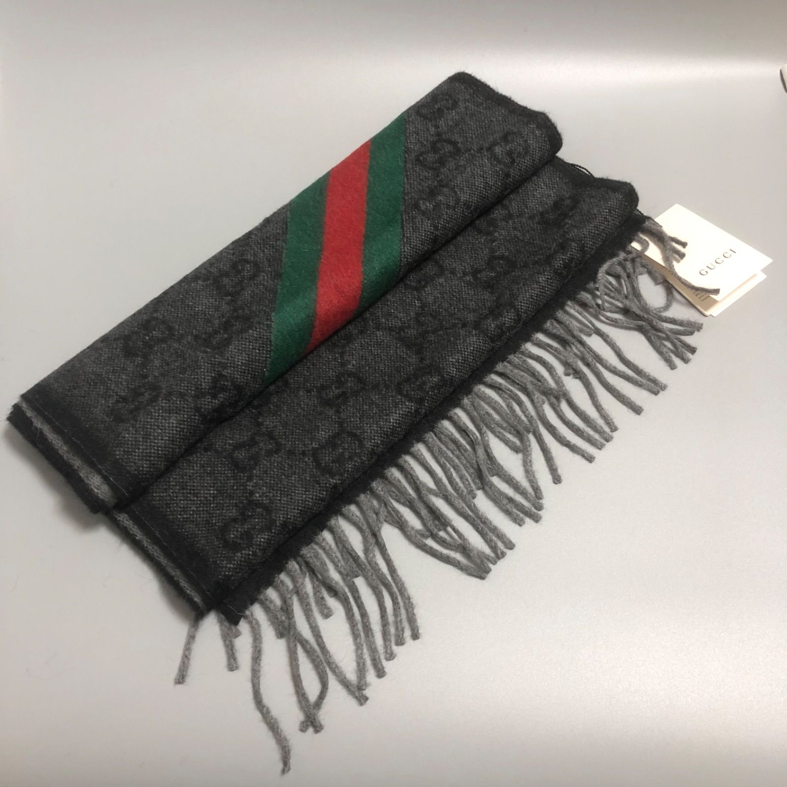 未使用品 GUCCI グッチ グッチ マフラー シェリーライン GG柄 570603