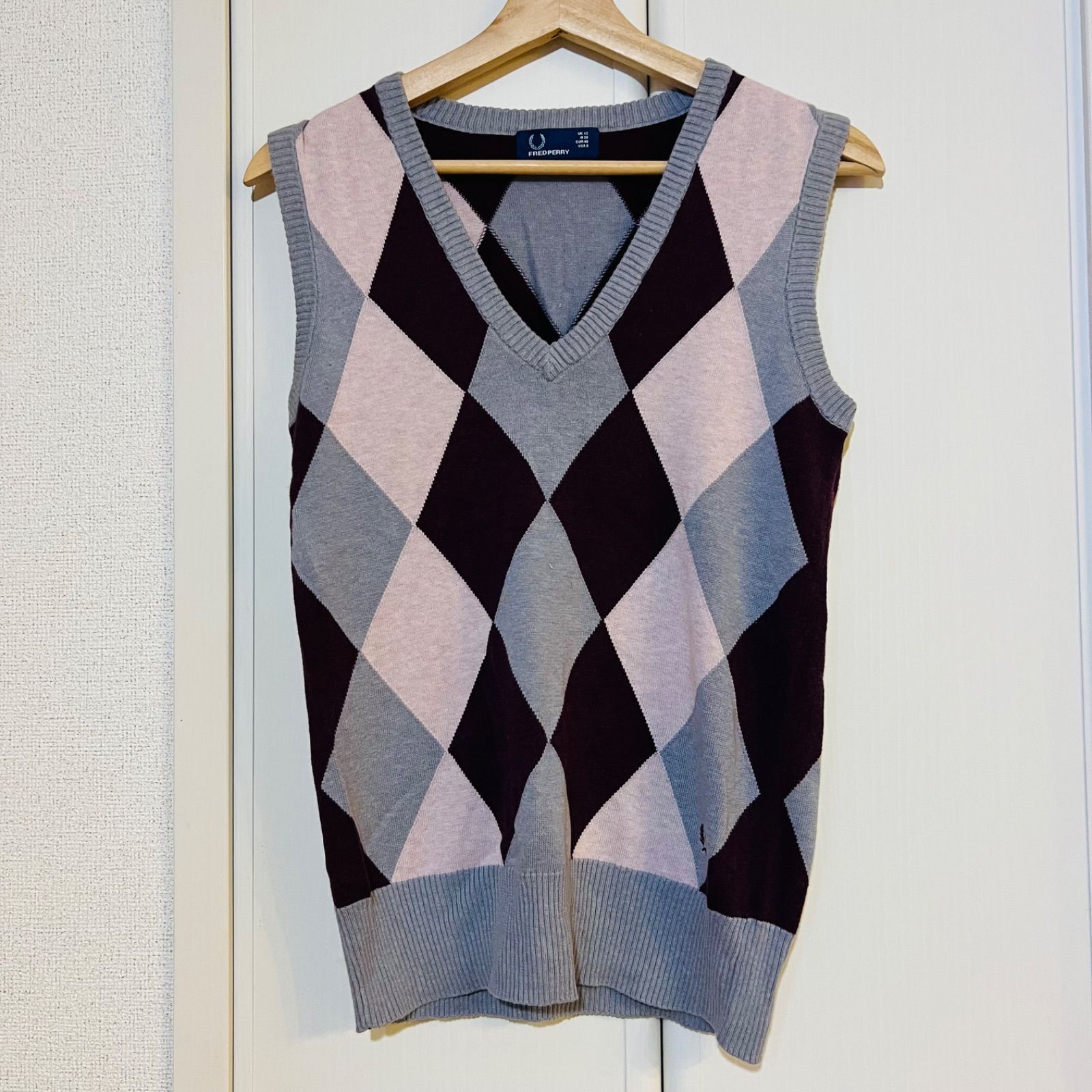 Z667 【美品】FRED PERRY フレッドペリー ベスト レディース Lサイズ 