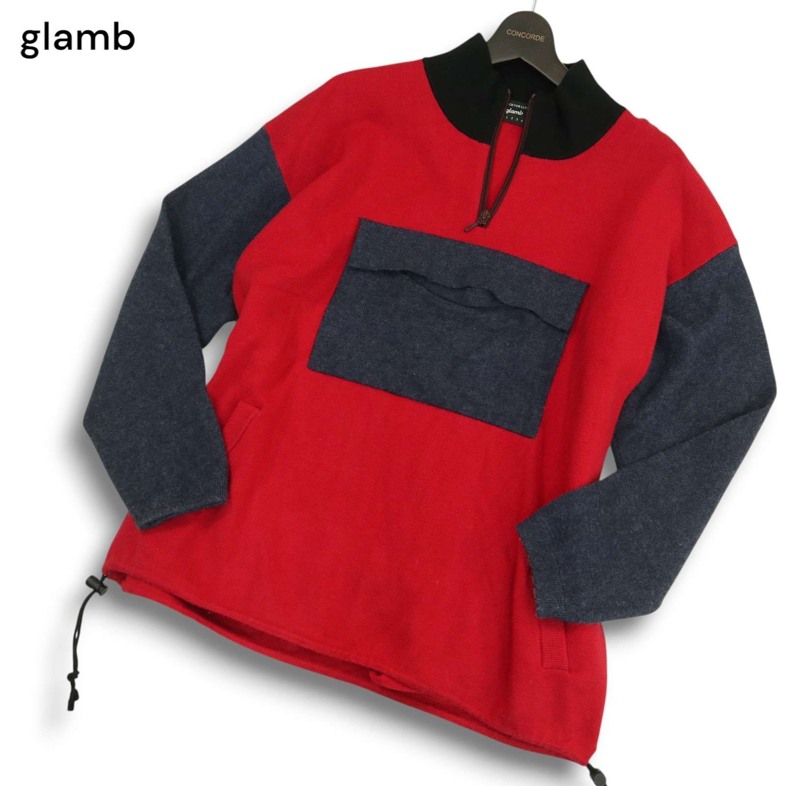 glamb グラム 秋冬 Molden knit☆ 切替デザイン ハーフジップ モルデン 