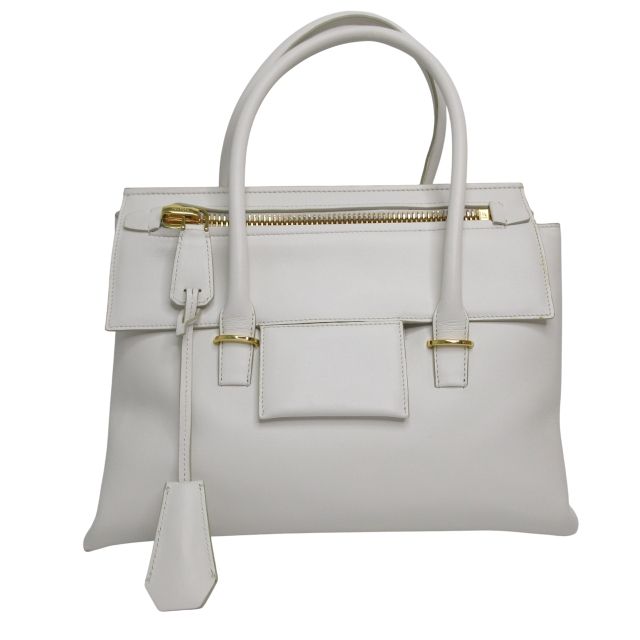 トムフォード TOM FORD レザートートバッグ ハンドバッグ ホワイト E0519007230 0609