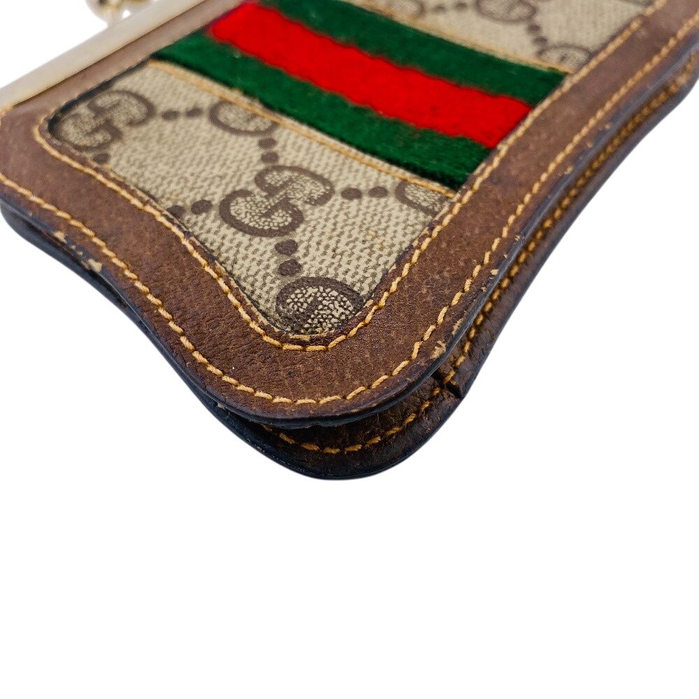 GUCCI グッチ 財布 小銭入れ がま口 GG柄 シェリーライン コインケース GUCCI グッチ コインケース シェリーライン がま口 オールド