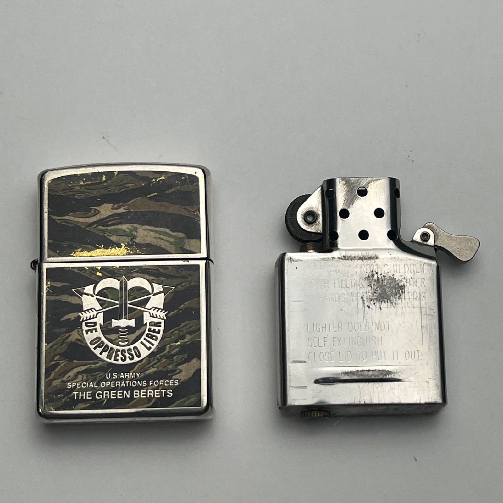 zippo ジッポー アメリカ陸軍特殊部隊 グリーンベレー　カモフラ　2003 使用感有