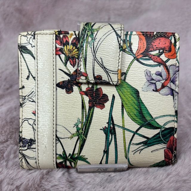 GUCCI グッチ 折り財布 二つ折り財布 Wホック フローラ 花柄