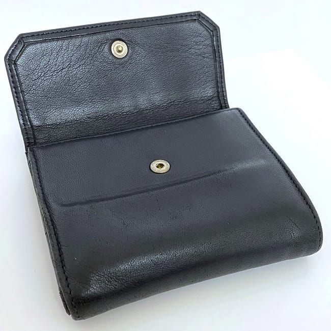 ロエベ LOEWE 二つ折り財布　ナッパレザー　ブラック　黒　アナグラムロゴ LOEWE / ロエベ アナグラム ナッパレザー 二つ折り 小銭入れあり