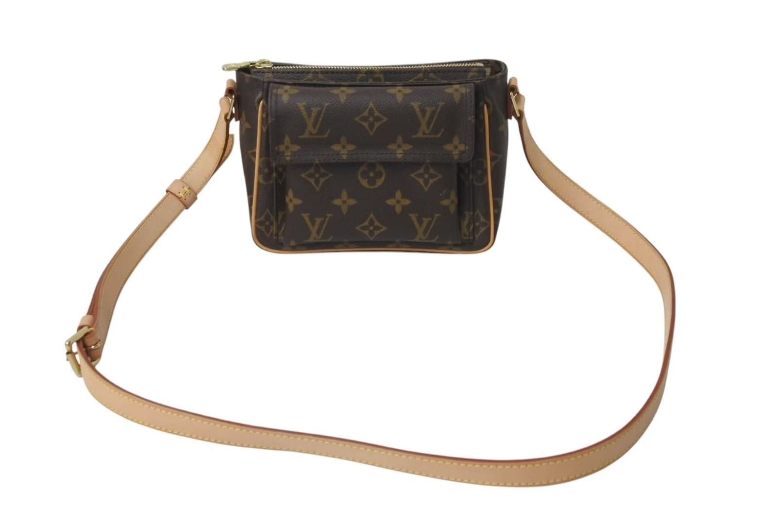 LOUIS VUITTON ルイヴィトン ショルダーバッグ M51165 ヴィバシテPM ブラウン モノグラム ゴールド金具 4b001184