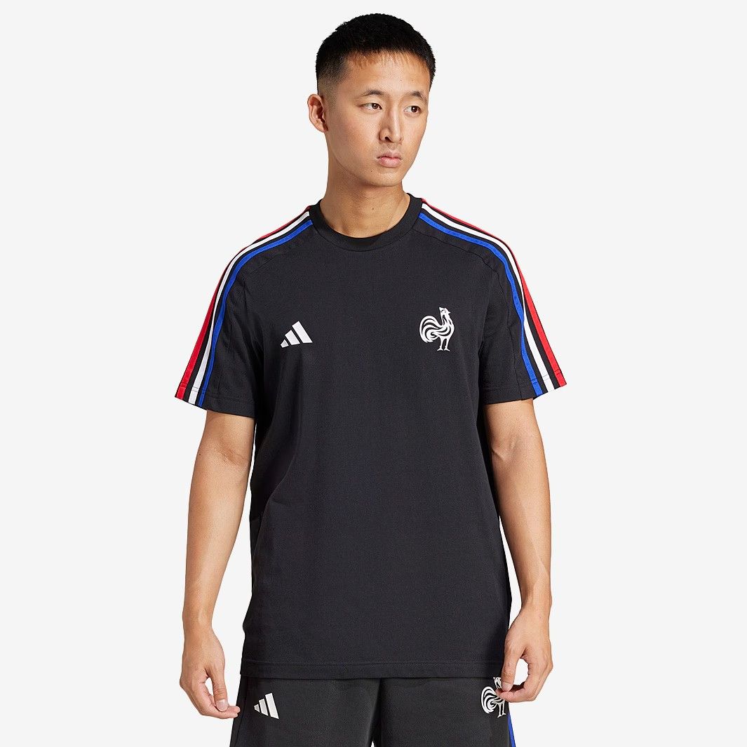 送料無料 匿名配送 アディダス ラグビー フランス代表 Tシャツ 黒 ブラック 公式モデル 日本未発売