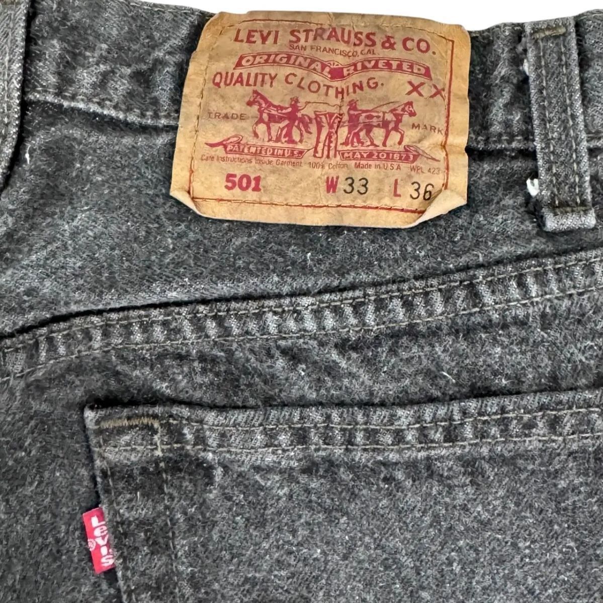 90s Levi's 501 ブラック 後染め USA製 W33 L30 Levi's 501 90年代 後染めブラックデニム ボタン裏653 USA製