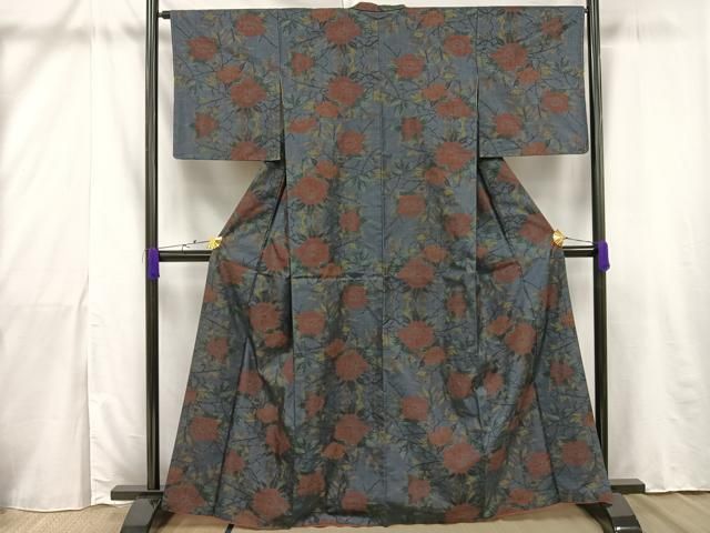 平和屋着物○結城紬 80亀甲 幾何学文様 鈴乃屋扱い 正絹 逸品 AABA5238ph