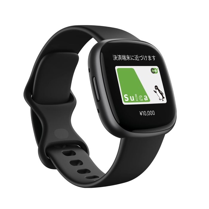 4営業日で発送 Fitbit フィットビット Suica対応 Fitbit Versa 4 スマートウォッチ ブラック 6日間以上のバッテリーライフ Alexa搭載 GPS搭載 FB523BKB