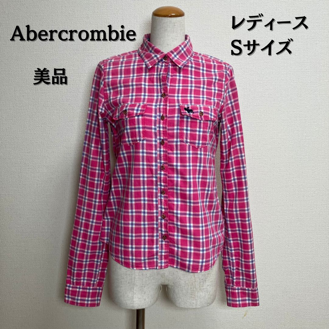 Abercrombie&Fitch アバクロ 長袖 シャツ チェック柄 ピンク Sサイズ 