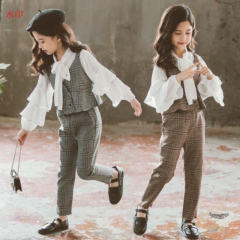 スーツ キッズ 女の子 フォーマル 子供服 スーツセット ベスト パンツ シャツ 韓国子供服 上下セット 受験用 入学式 卒業式 発表会 七五三 演出 110-160cm