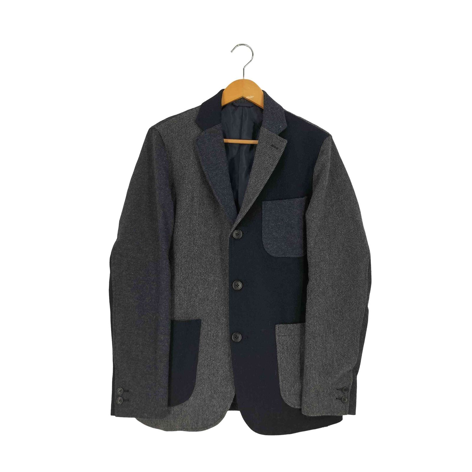 ビームス BEAMS ヘリンボーン クレイジーパターン 3B  テーラードジャケット メンズ JPN：L