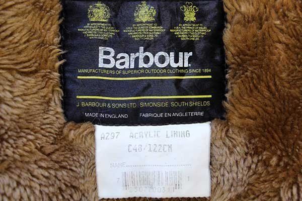 90s 英国製 Barbourバブアー A297 パイルライナー ボア ベスト